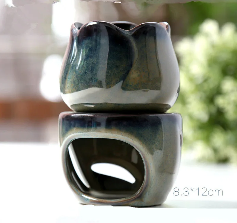 

Split Type Ceramic Oil Candle Aromatherapy Fragrance Mini Concise Aroma Burner Home Yoga House Decoration
