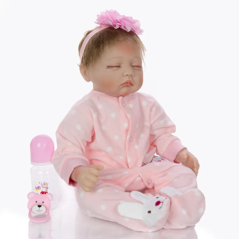 

Sleeping playmate doll bebe girl reborn boneca closed eyes newborn dolls toy for girls alive silicone and cotton body baby toy