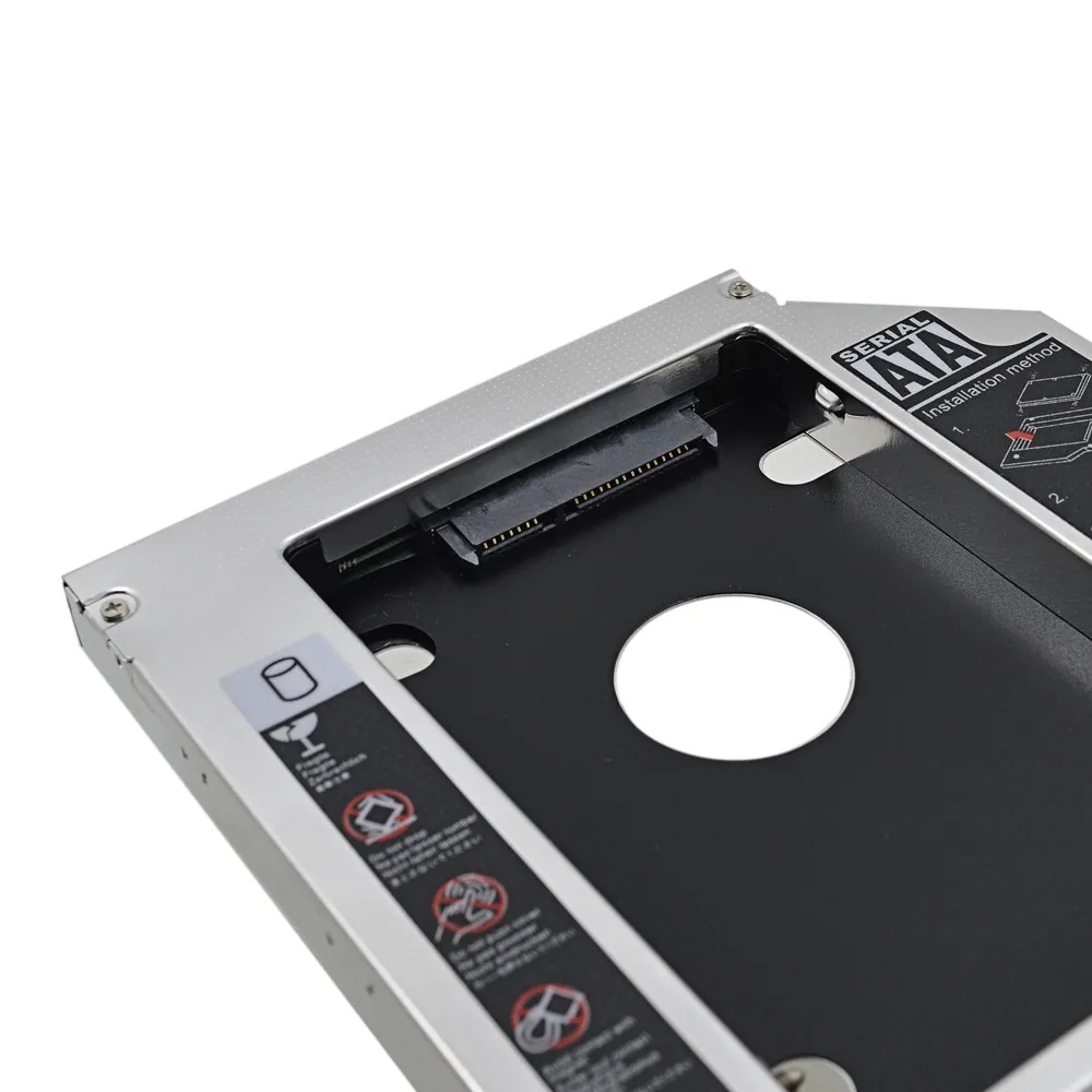 Оригинальный алюминиевый IDE к SATA 2 й HDD Caddy 12 7 мм 5 дюймовый корпус SSD для ноутбука