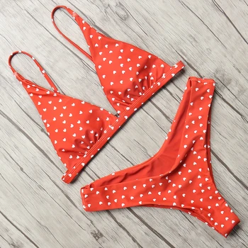 

Sexy Love Heart Bikini Halter Swimsuit Bandage Swimwear 2018 Women Push Up Bikini Set Brazilian Biquini Bathing Suit Swim uit
