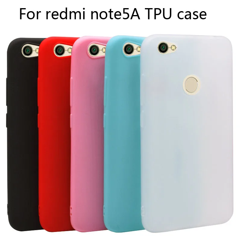 Для Xiaomi Redmi Примечание 5A матовый карамельный однотонный силиконовый мягкий чехол