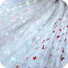 50x130 см дефект специальный Примечание лук цветочный узор Чистая вышивка кружевная ткань DIY лямки платье ткань материалы