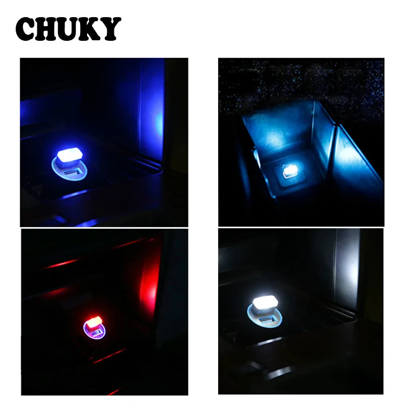 Автомобильный стиль USB атмосферные огни декоративный светодиодный светильник Plug