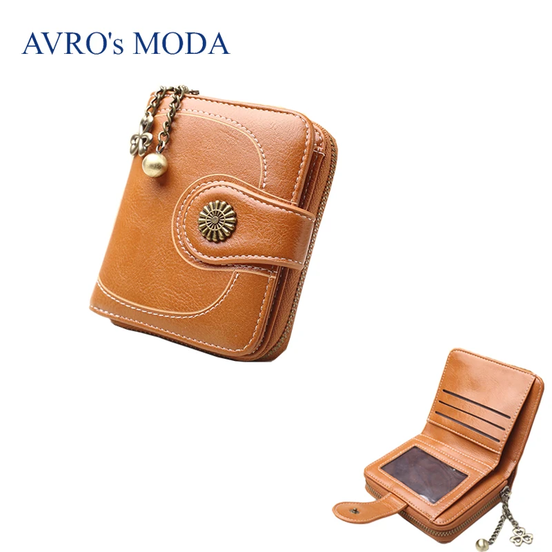 

AVRO's MODA Brand PU leather wallet for women 2019 ladies hot sale vintage zipper purse strap money bag coin phone pocket clutch