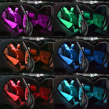 

2 Pcs T10 5050SMD 6LED RGB Auto Car Wedge Side Light Lamp W/Remote Controller New Car Styling