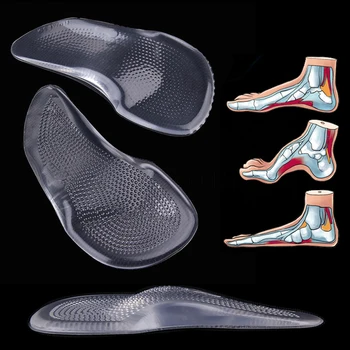 

1 Pair 3/4 Silicone Gel Arch Support pad for Flat Foot Orthotics Orthopedic foot Insoles Corrector for Feet Care P0046