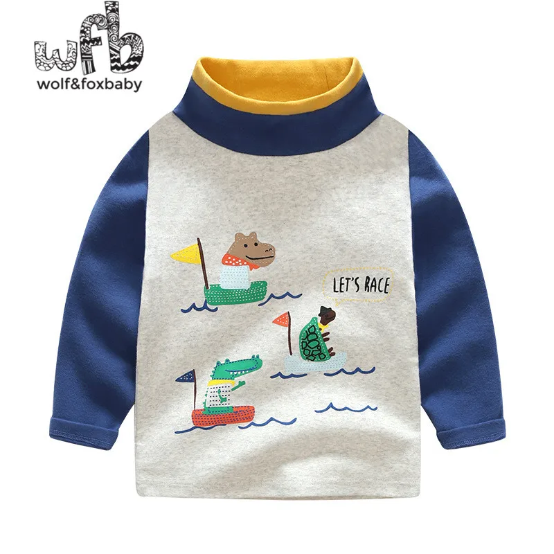 

Retail 2-8 years long-sleeved T-shirt cartoon lapel cotton sets cartoon printing children spring fall autumn