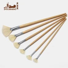Zhouxinxing кисть для масляной живописи 6 шт./компл. свиная щетина вентилятор по сниженным ценам! гуашь практики Кисти Живопись на холсте для поставки