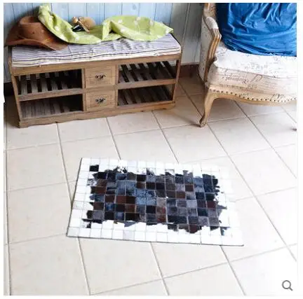 Роскошный ковёр в американском стиле из воловьей кожи, длинный размер 40*150 см, ковер из натуральной воловьей кожи для прикроватной кровати, меховой коврик для кухни