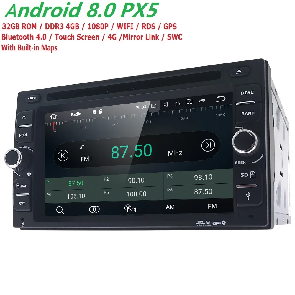 Best 4G+32G Android 8.0 Auto Radio 8/OctaCore 6.2Inch 2DIN Universal Car DVD player GPS Stereo Audio Head unit Support DAB DVR OBD BT 2