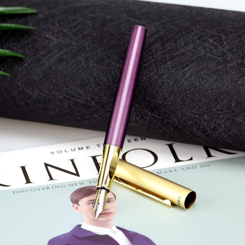 

Stationery Promotion DIKA WEN Luxury Gold Clip Fountain Pen 0.5mm Metal Ink Pens School Supplies Office Supplies