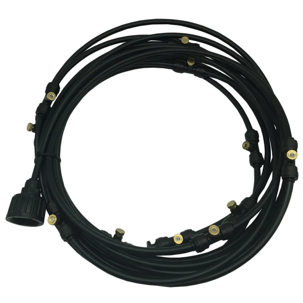 

Outdoor Misting Cooling System Garden Irrigation Water Mister Nozzles Set Outlet Programmable Hose Faucet Timer