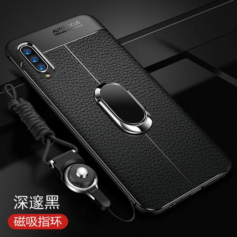 Чехол для samsung Galaxy A30 A50, роскошный кожаный чехол с магнитным кольцом-подставкой для samsung a10 a40 a70 M10 M20
