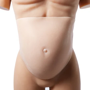 

2-10 Month Silicone False Pregnancy Whit Beige Silicone Pregnant Belly Fake Bump Tummy Drag Queen Transgender Pregnant Belly