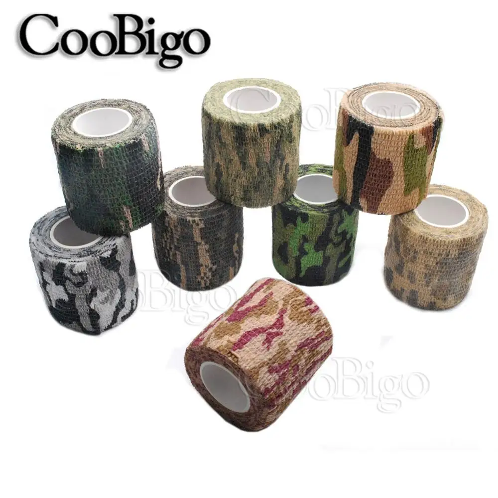 

2 Roll Camo Tape Non-woven Self-adhesive Camouflage Hunting Paintball Airsoft Rifle Waterproof Non-Slip Stealth Tape