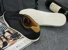 Hot sale Sko Flats men black popular shoes men men shoes brands 2015 men’s flats Ox fur & Genuine Leather Breathable Massage