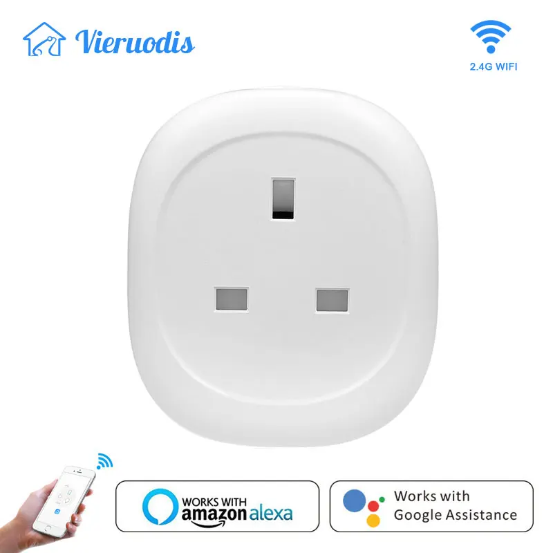 

Smart Plug WiFi Socket EU Plug Support Voice/APP Control Energy Monitoring Work for Amazon Alexa/Google Assistant,UK Plug Tuya