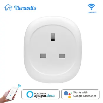 

Smart Plug WiFi Socket EU Plug Support Voice/APP Control Energy Monitoring Work for Amazon Alexa/Google Assistant,UK Plug Tuya