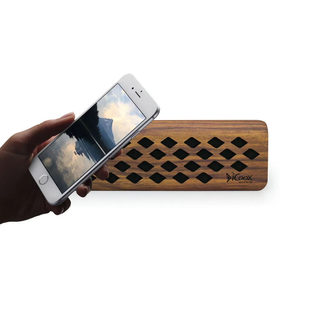 

HIPERDEL Bluetooth Speaker Wireless Portable For ICOOX Mini Newest Bluetooth CSR4.1 Stereo Speakers AUX FM TF Walnut speakerC327