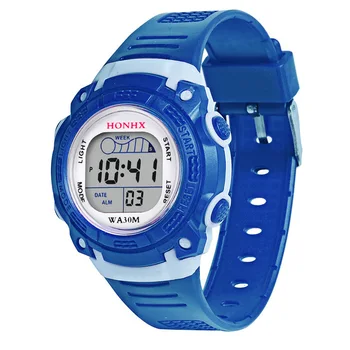 

Children Kid's Electronic Digital Watch LED Round Dial with PU Band Wrist Watch For Boys Girls Gifts LL@17