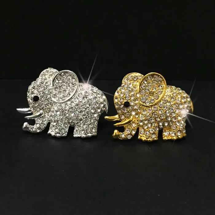Cute Crystal Elephant Car Air Freshener Perfume Air Vent Clip Car Interior Styling NR-shipping