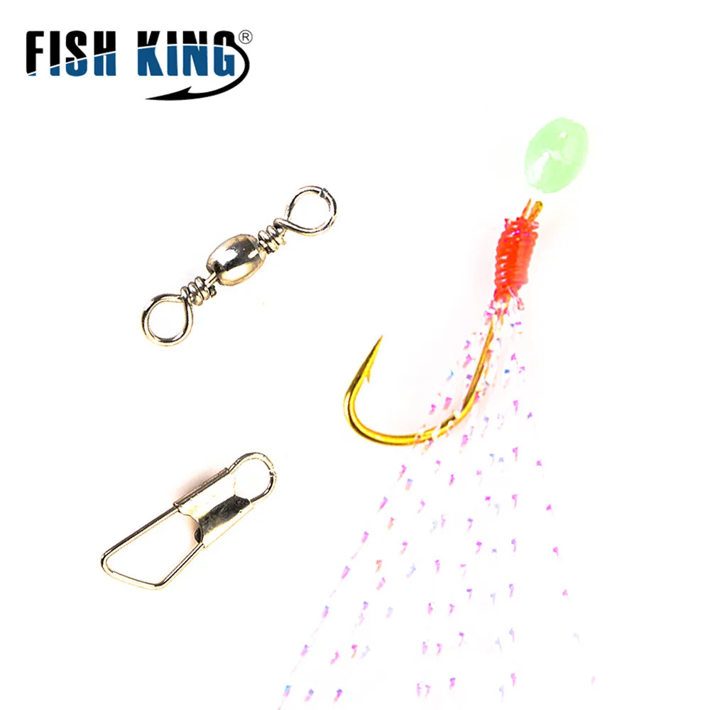 FISH KING 1-3packs приманка Сабики для рыбалки светящиеся бусины колючие крючки и рыболовные принадлежности для ловли карпа