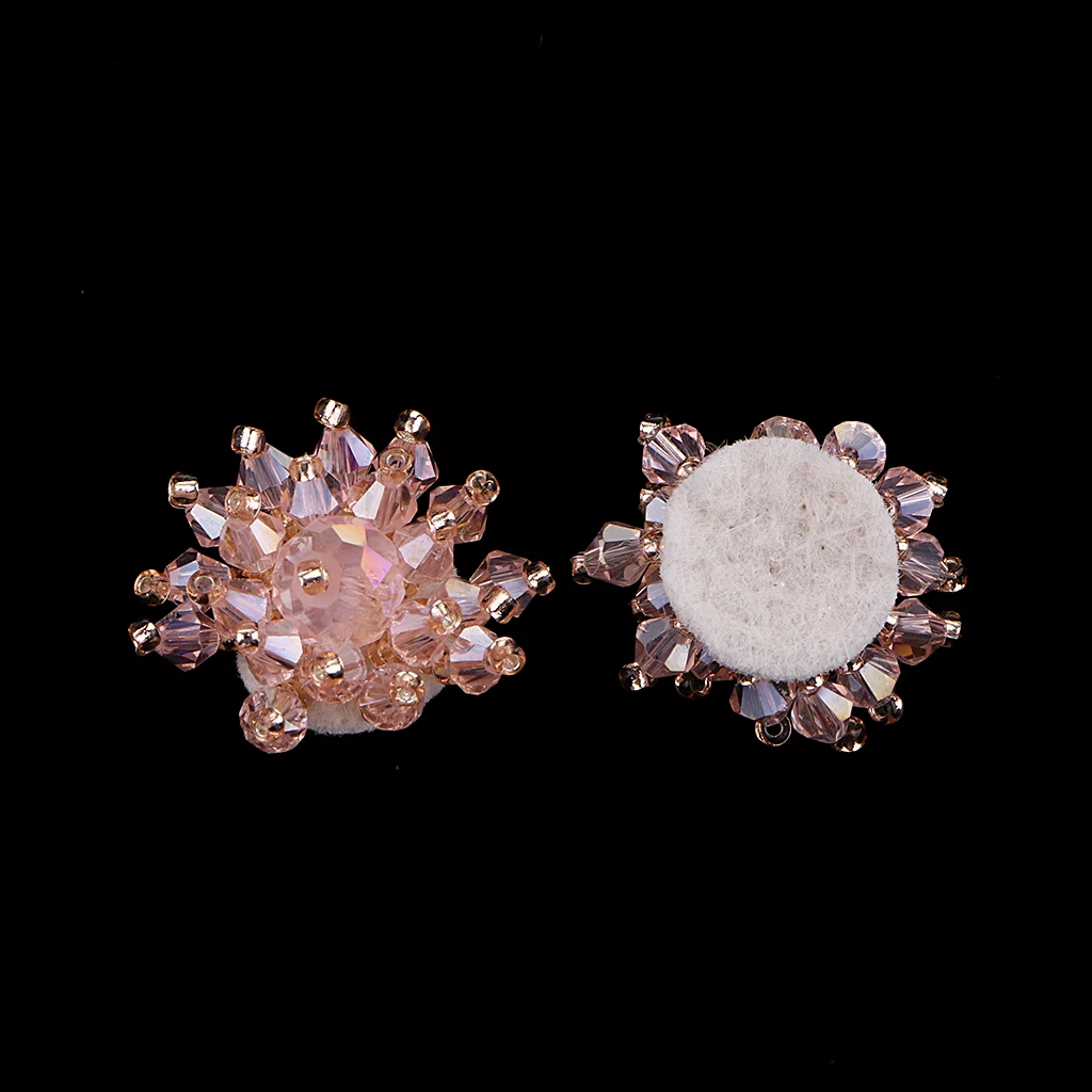 4x Pearl Embellishments Glass Pearl Flower Flatback Pearl Buttons for Wedding Party Home Decoration DIY Sewing Crafts Bow Center