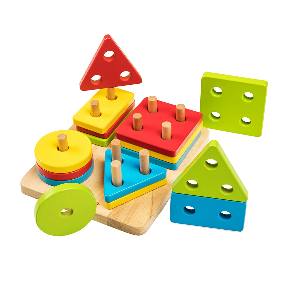 Wooden Shape Sorter Geometric Stacking Sorting Toy in Hand Eye Coordination Wooden Shape Sorter Geometric Stacking Sorting Toy in Hand Eye Coordination
