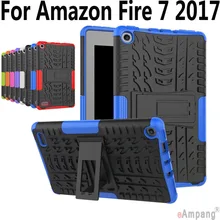 Funda de piel Para Amazon Fuego 7 2017 Niños Seguros Pata de Cabra Duro A Prueba de Golpes silicio Caja de la Tableta Cubierta Para Amazon Fuego 7 pulgadas 2017 Versión