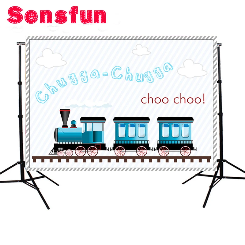 

Sensfun Choo Choo Train Children Birthday Custom Photo Studio Backdrop Background Banner Vinyl 7x5ft