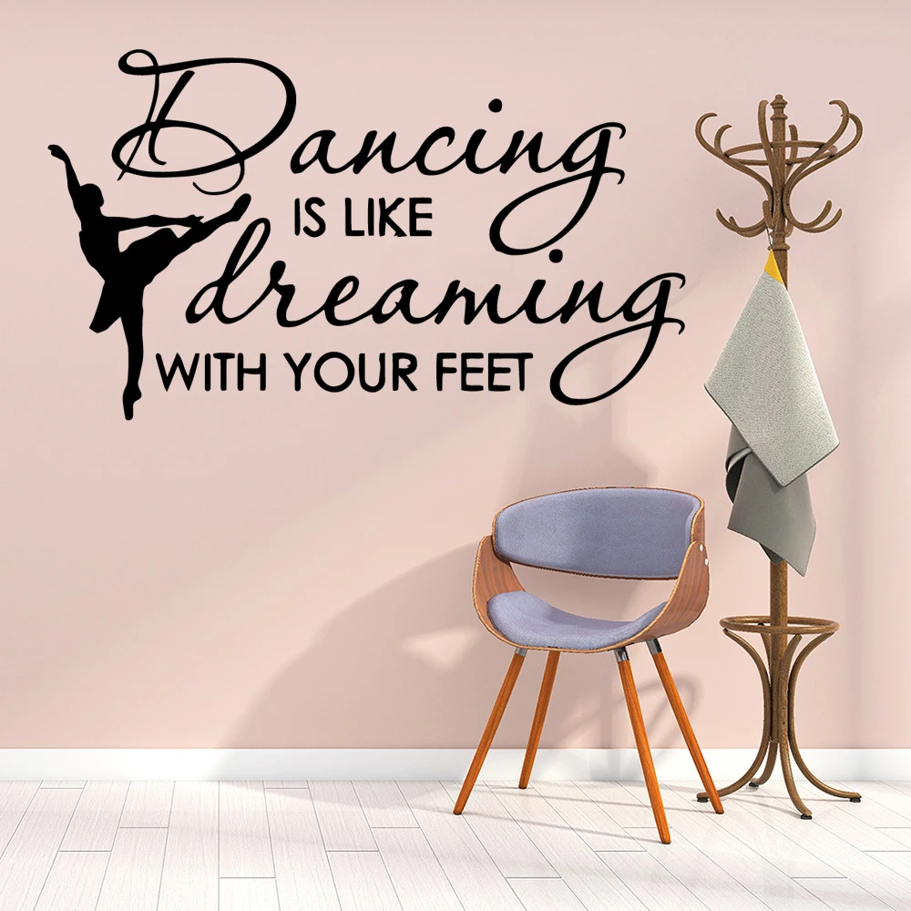 

NEW dancing is like dreaming with your feet Wall Art Decal Wall Sticker Mural Children stickers Decoration Decals Murals