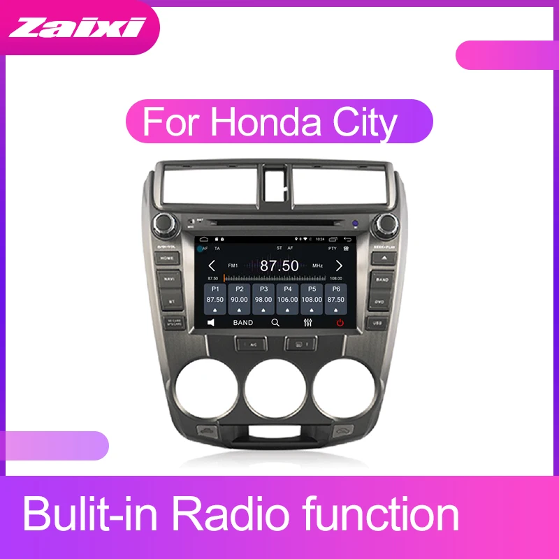 Discount ZaiXi For Honda City 2008~2013 Android Car GPS Multimedia player 2 Din WIFI GPS Navigation Autoradio Radio Maps BT FM 2