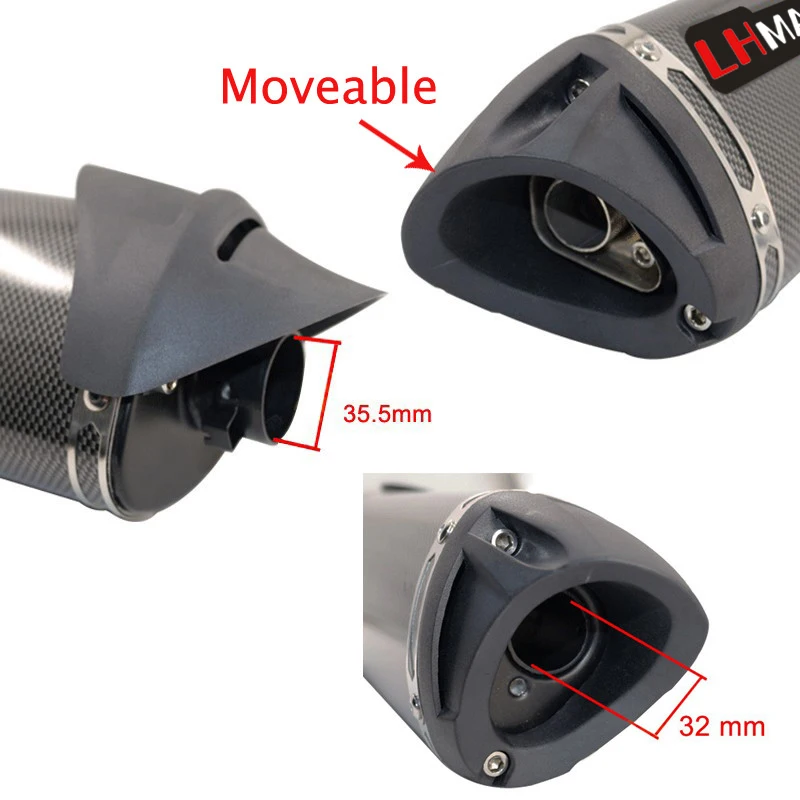 Ak ID: 35,5 мм мотоциклетная выхлопная труба глушитель скутер выхлопная мото Тубо пластиковая крышка 50cc 100cc 125cc 150cc