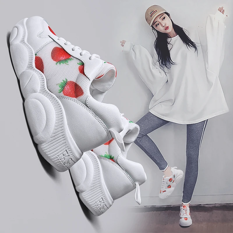 

New Summer Feminino Lace-up White Shoes Woman Pu Leather Solid Color Female Casual Women Sneakers yongge88-8