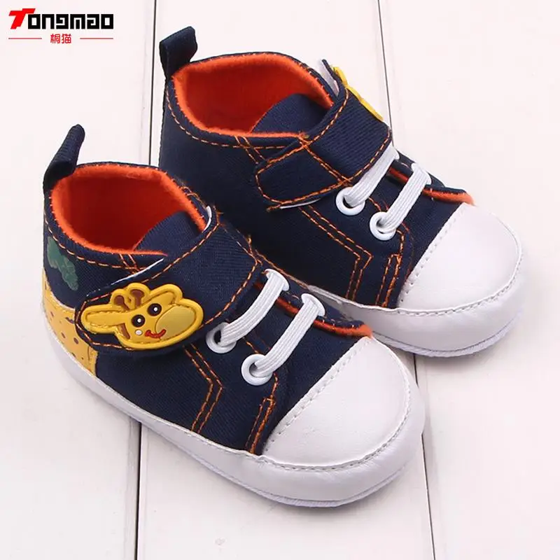 Baby Shoes 2016 New Baby Boys Cartoon Printed Giraffe Canvas Anti-slip Infant Soft Sole Cotton High Quality Kids First Walker