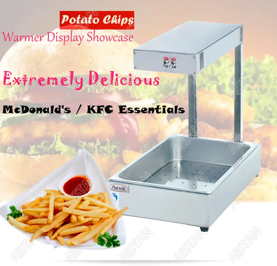 DH310 Electric desktop Hot salad pizza Potato Chips Warmer Display showcase for Commercial use