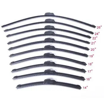 

Car Windshield Wiper blades U-type Universal Soft Rubber Frameless Bracketless car wipers 14" 16" 17" 18" 19" 20" 21" 22" 24"26"