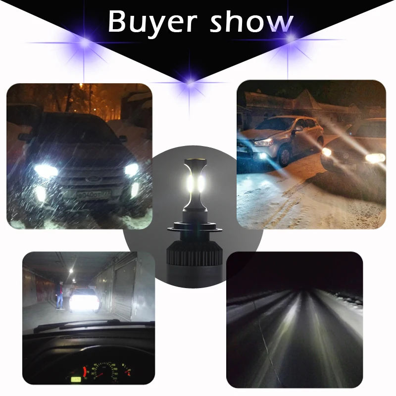 AICARKAS 1 Пара S1 Самояркий Автосвет светодиодные Лампы H4 H13 9004 HB1 9007 HB5 Дальный и
