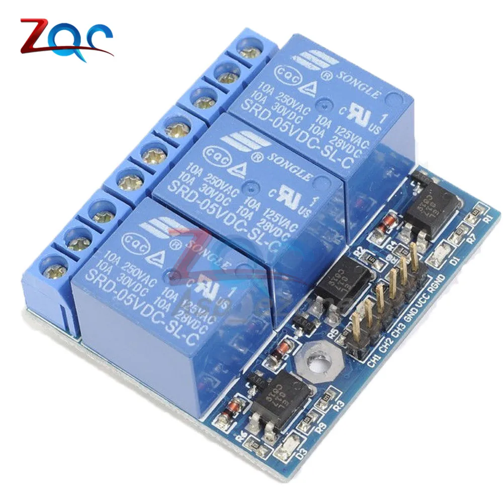 3 Channel Relay Module With Optocoupler Isolation Opto isolated