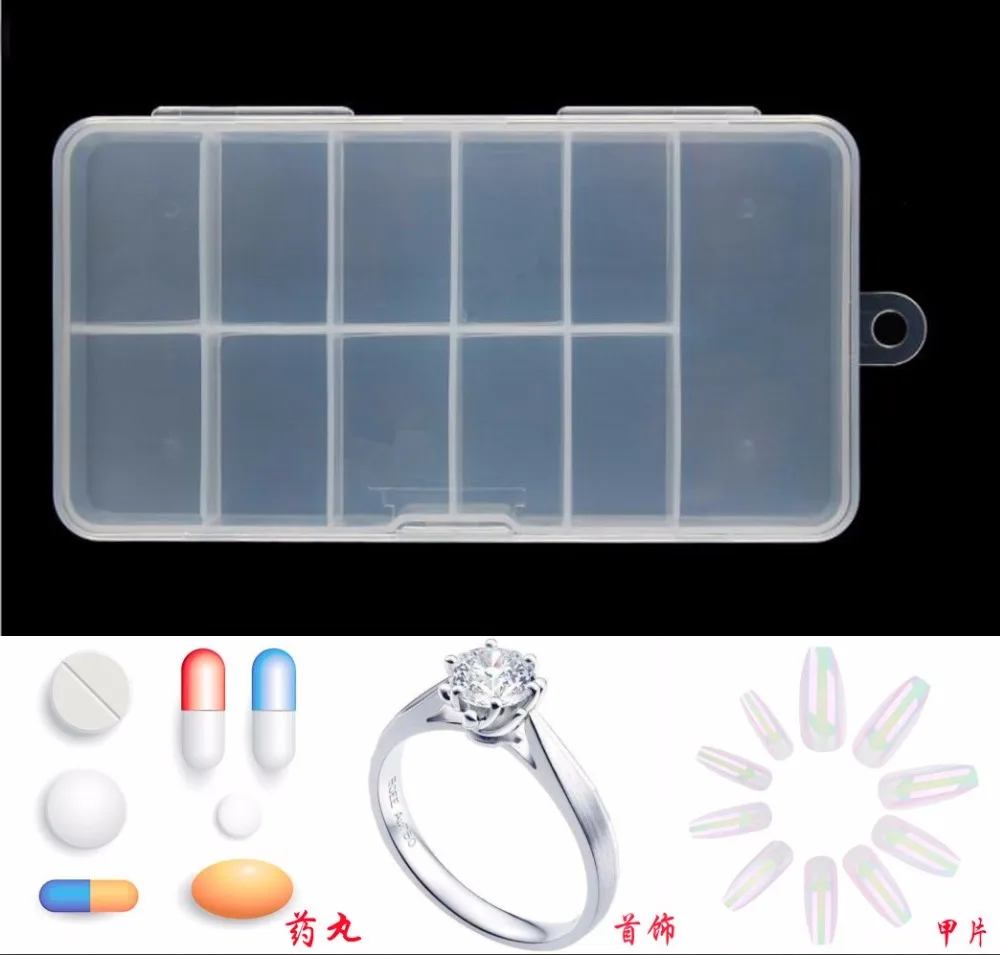 

NOQ 11 Cells False Nail Art Tips Box Acrylic Storage Box Case Natural Translucent Plastic Fake Nail Art Tips Case Nails tool