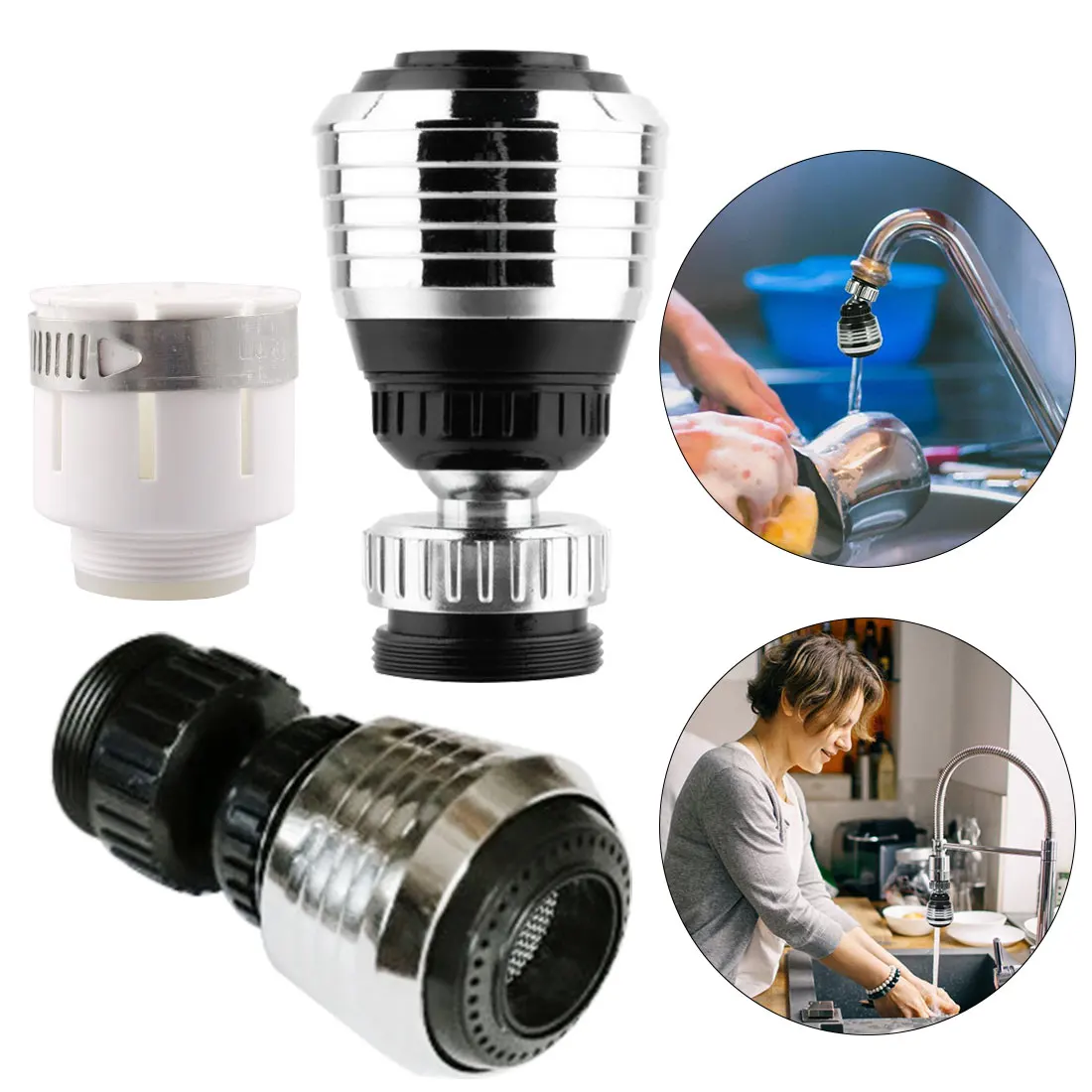 Flexible Kitchen Faucet 360 Degree Tap Water Nozzle Water Saving Tap