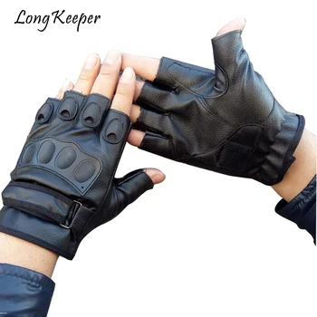 

Long Keeper New Mr Right Military Tactical Gloves Leather Men Luvas For Body Building Training Half-finger Mittens tatica guante