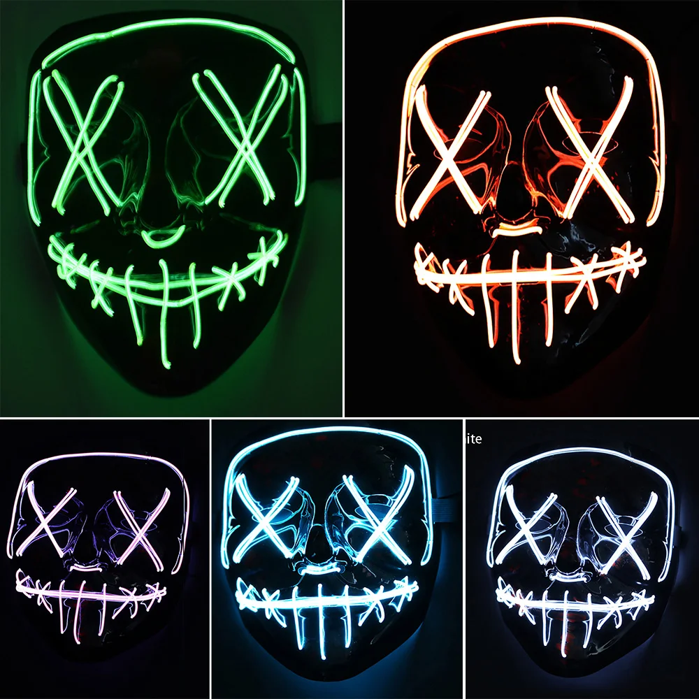 

LED Mask Halloween Mask Light Up Party Masks Cosplay Mascara Horror with Blood Mask