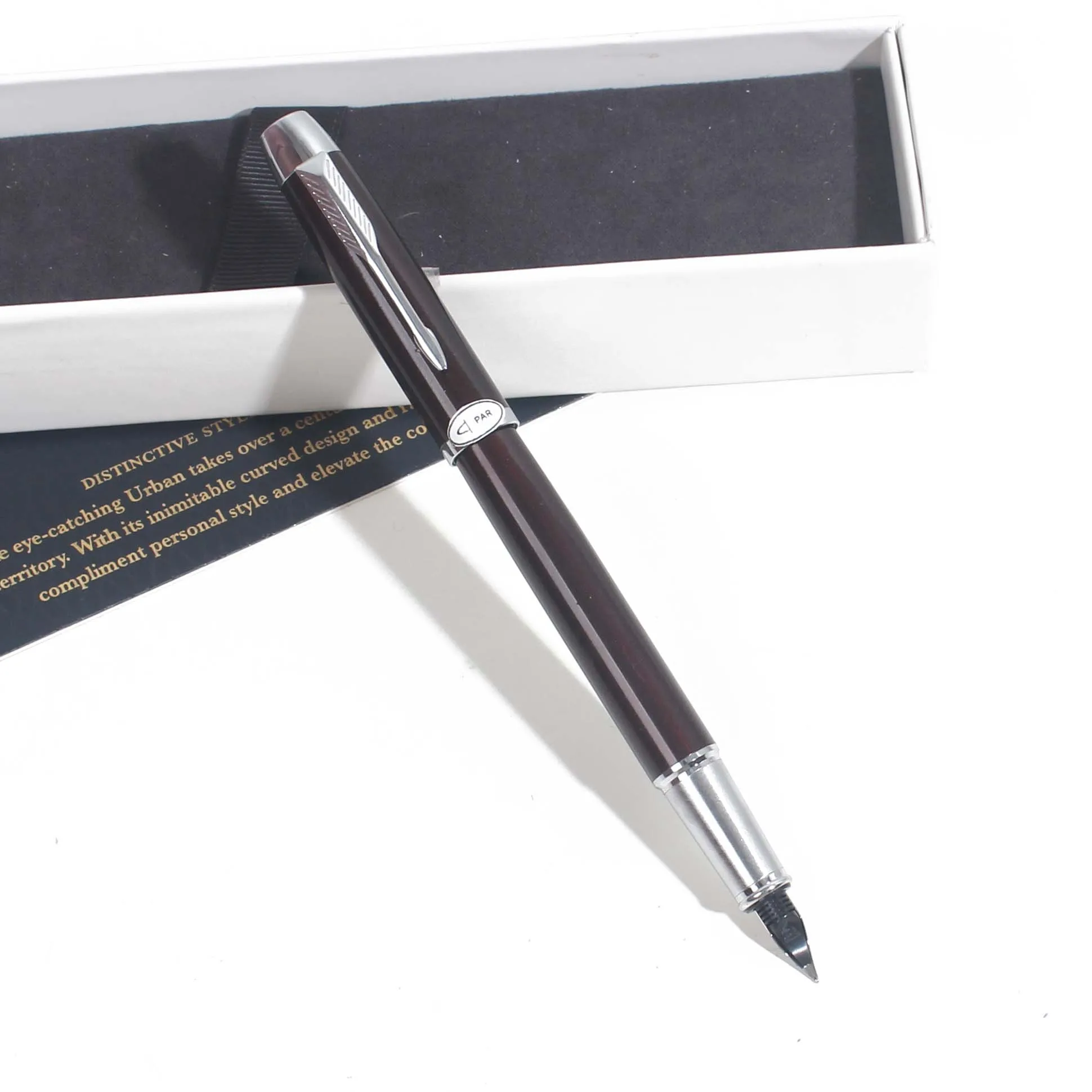 Авторучка IMing авторучка офисная школьная чернильная ручка с подарочной коробкой черная красная серая металлическая авторучка - Цвет: BlackSilverClip