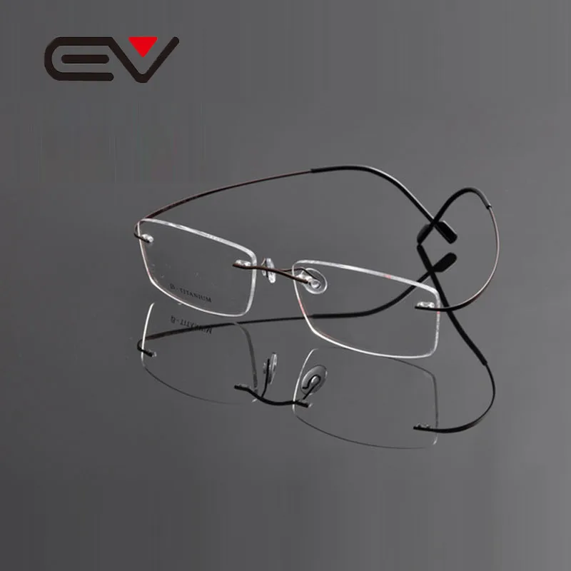 

EV High quality Super slim Titanium Rimless Eyeglasses Myopia Glasses Frame for Man and Woman Memory Optical Glasses EV0963