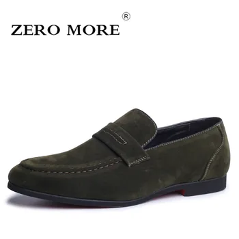 

ZERO MORE Slip On Green Men Shoes Solid Faux Suede Loafers For Man Footwear Casual Breathable Big Men Shoes Large Sizes Drivings