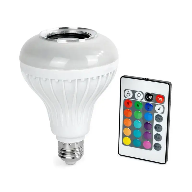 

Bluetooth 3.0 Control Music Audio Speaker E27 RGB LED Bulb Lamp Night Light Color Lamp Disco KTV Party+ IR Remote Controller