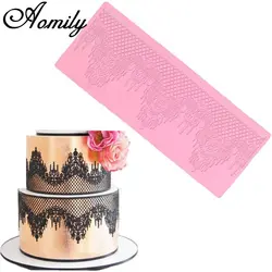 Aomily кружевные украшения Свадебный торт силиконовые красивые кружева Фондант форма для Мусса Сахар ремесло форма для глазури Pad