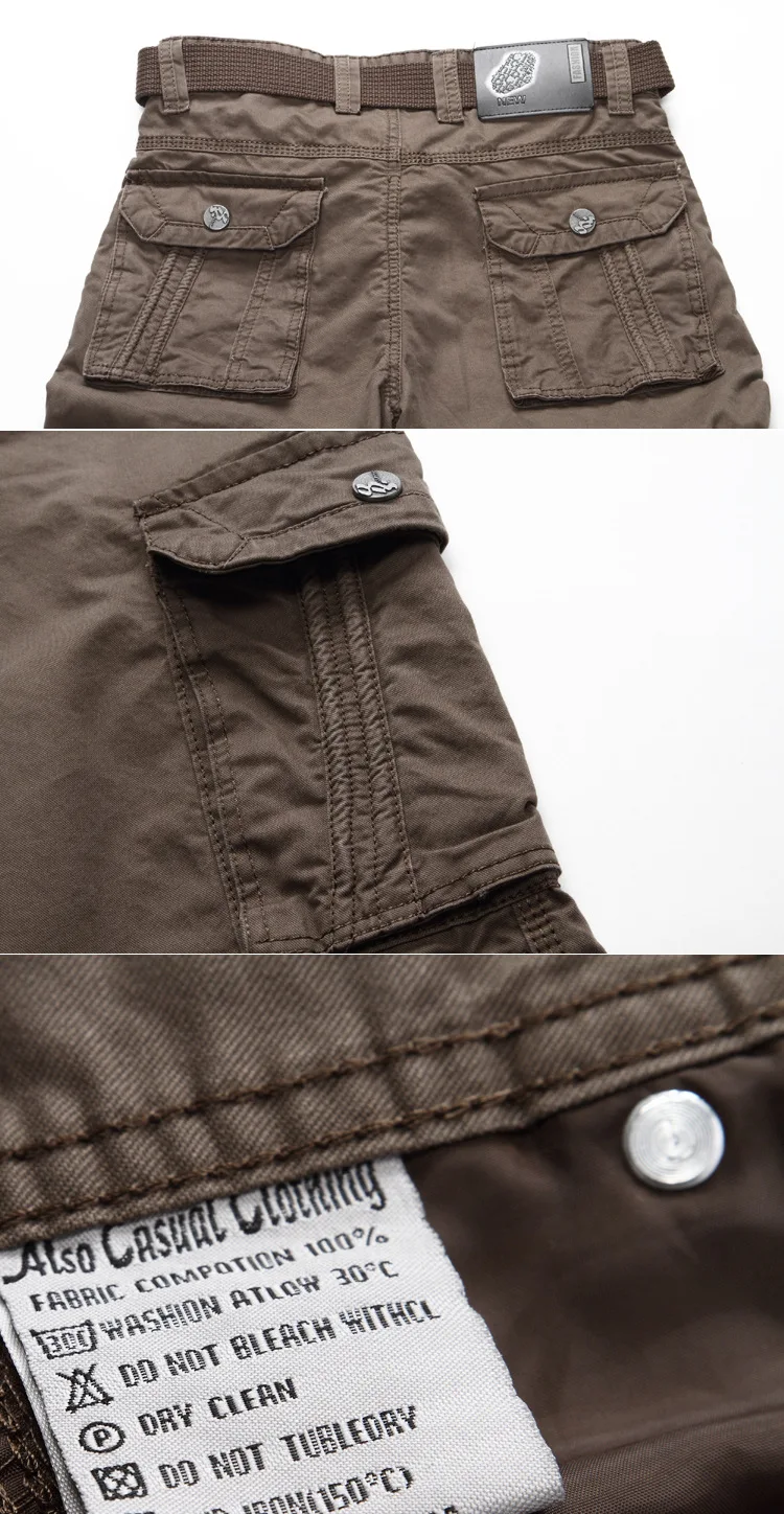 2017 New Mens Pants Pockets Full Length Autumn Army Military Tactical Pants Casual Trousers Cargo Pants Pantalon Hombre  (1)