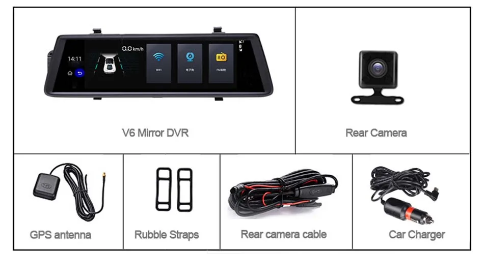 Anstar 1" 4G Автомобильный видеорегистратор HD 1080P WiFi Android видео рекордер gps навигация ADAS двойной объектив видеорегистратор Автомобильная камера в зеркале заднего вида